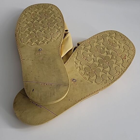 Coach Brooklyn Ivory Leather Knot Flat Slip On Sandals - Picture 9 of 9